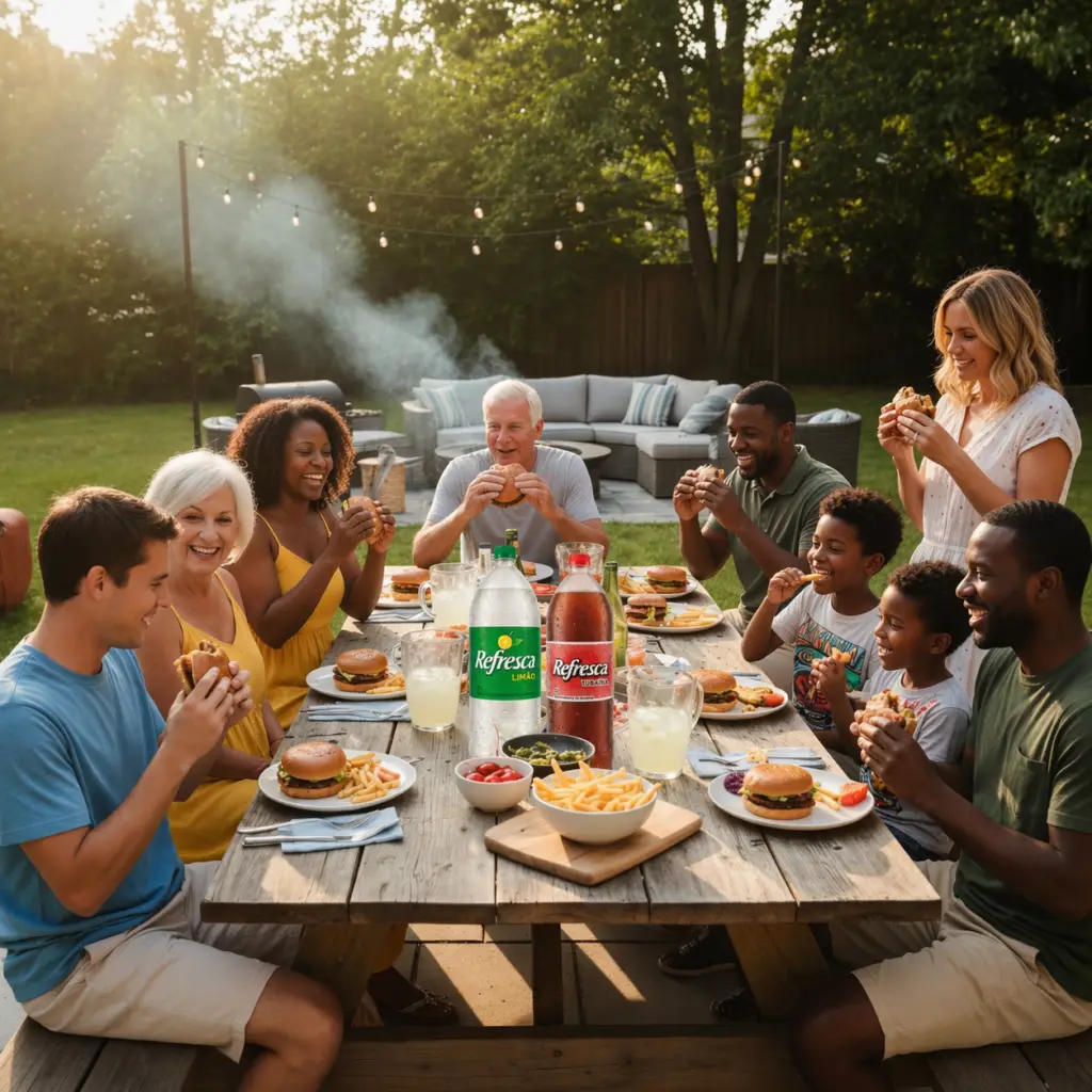 Reunião em família ao cair da tarde